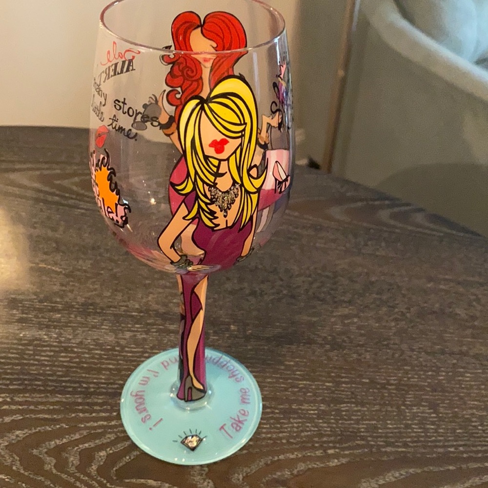 Shopping spree wine glass